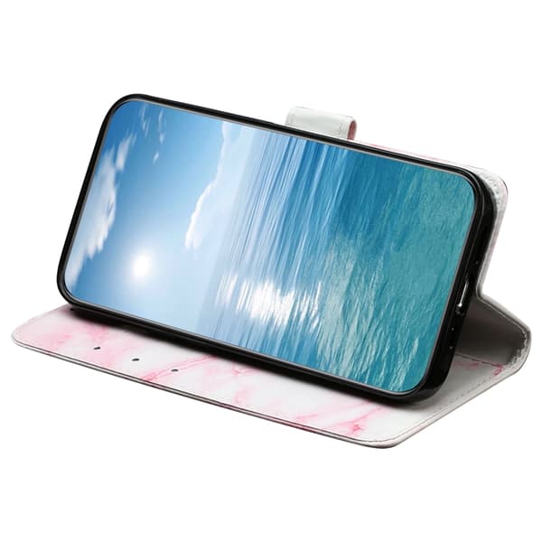 Sony Xperia 1 VII Konstläder Plånboksfodral Marble Painted - Rosa Rosa