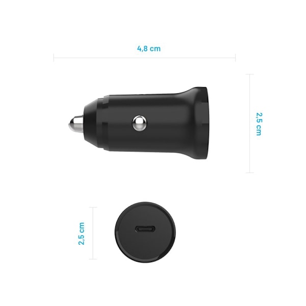 FIXED Super Snabb Billaddare USB-C 30W PD Svart
