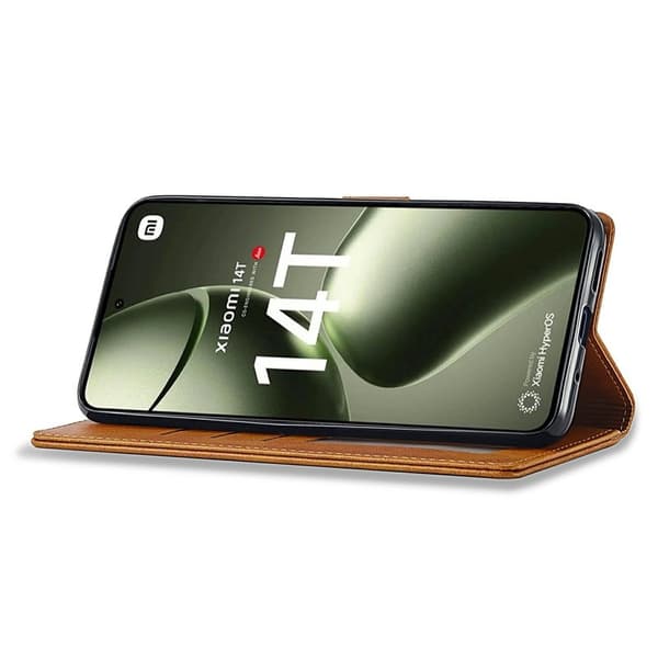 LC.IMEEKE Xiaomi 14T Plånboksfodral Konstläder - Gul