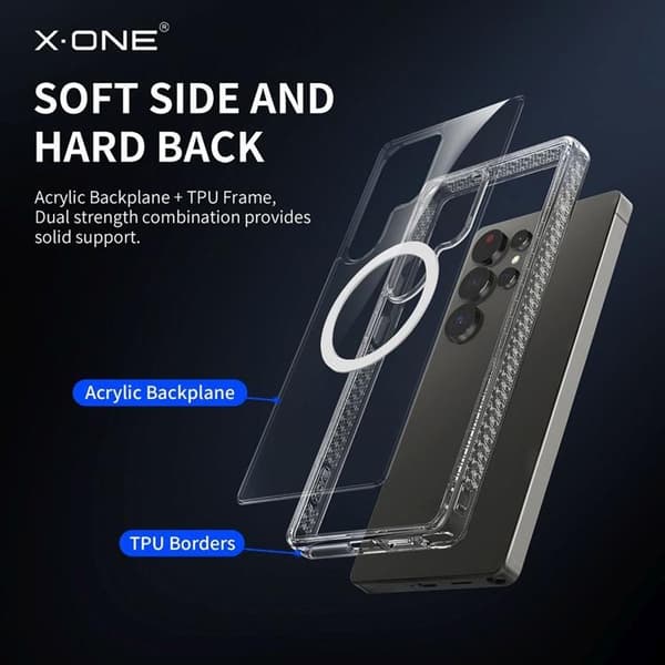 X-One Mobilskal till Galaxy S25 Dropguard Magnetic - Clear Transparent