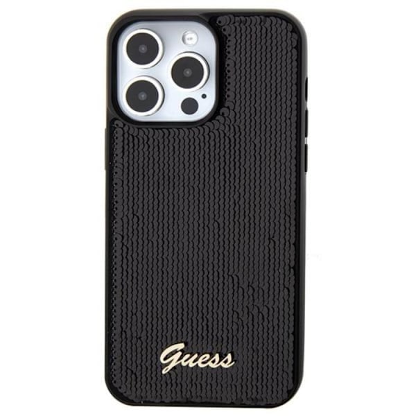 Guess iPhone 15 Pro Mobilskal Sequin Script Metal - Svart Svart