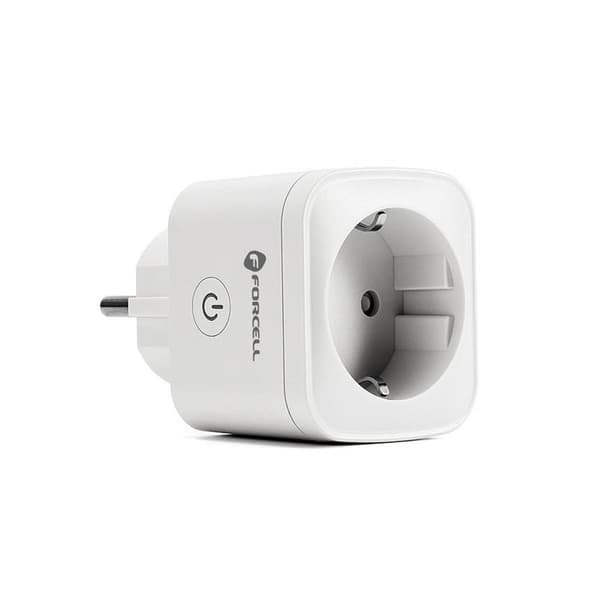 Forcell Smart Plug 230V med WiFi Stöd för Tuya/Amazon Alexa Vit
