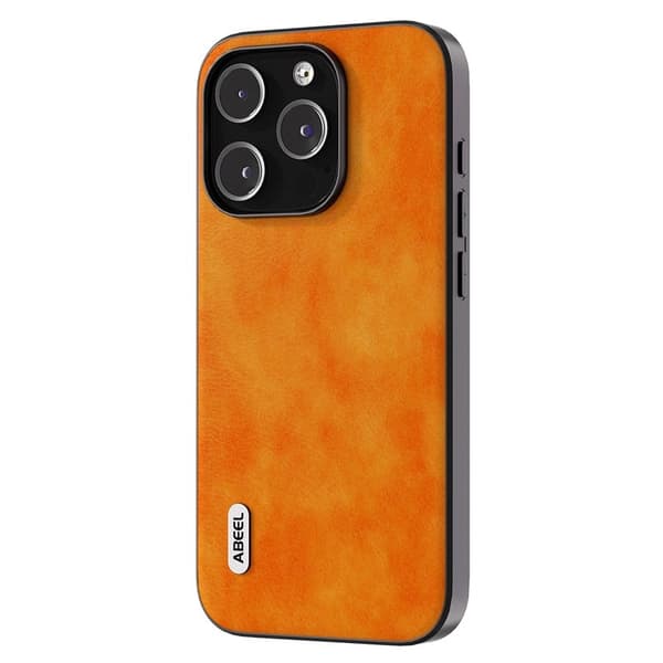 ABEEL Mobilskal till iPhone 14 Pro Litchi Textur Anti-scratch PU Läder Orange
