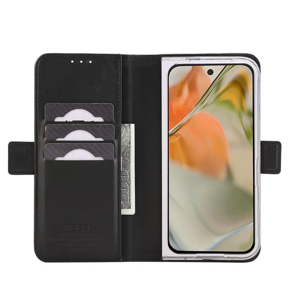 ABEEL Style A02 Konstläder Plånboksfodral för Google Pixel 9 Pro - Svart