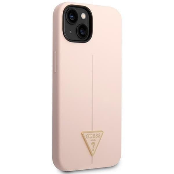 GUESS iPhone 14 Skal Silicone Triangle - Rosa Rosa