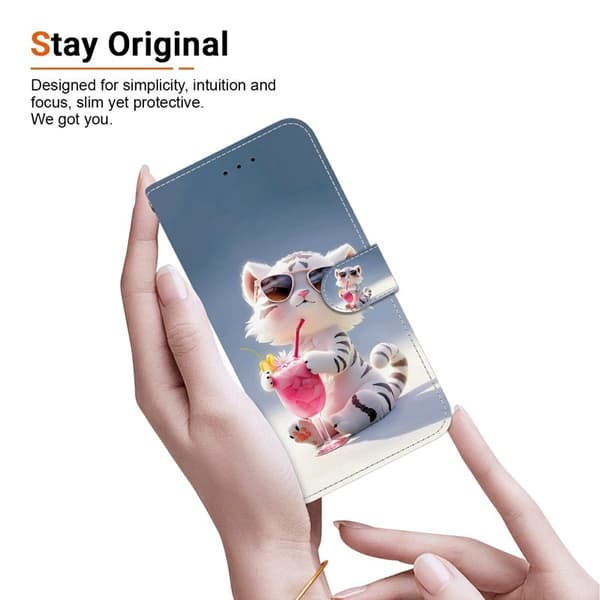Plånboksfodral för Samsung Galaxy S26 Plus Mönstertryckt Konstläder Tiger