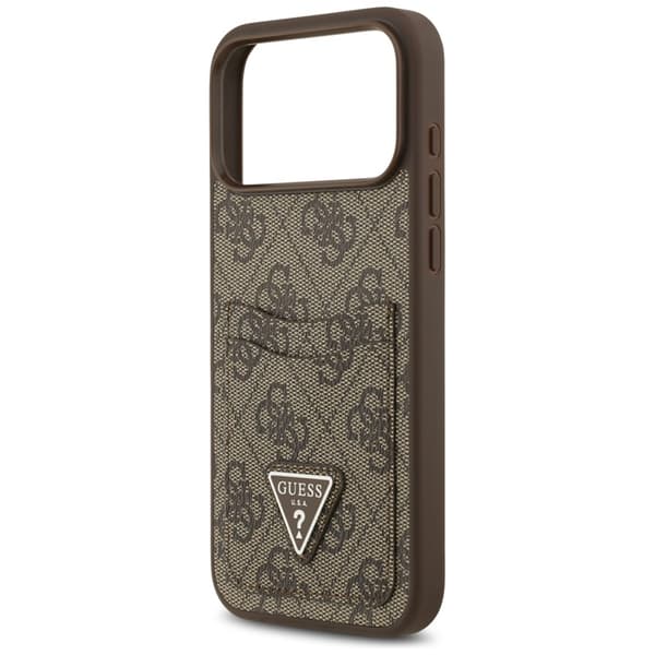 Guess Mobilskal till iPhone 17 Pro Max 4G Double Card Triangle Brun