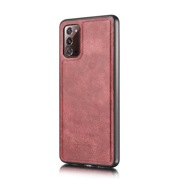 DG.MING 2-in-1 Back Cover + Äkta Läder Plånboksfodral Röd