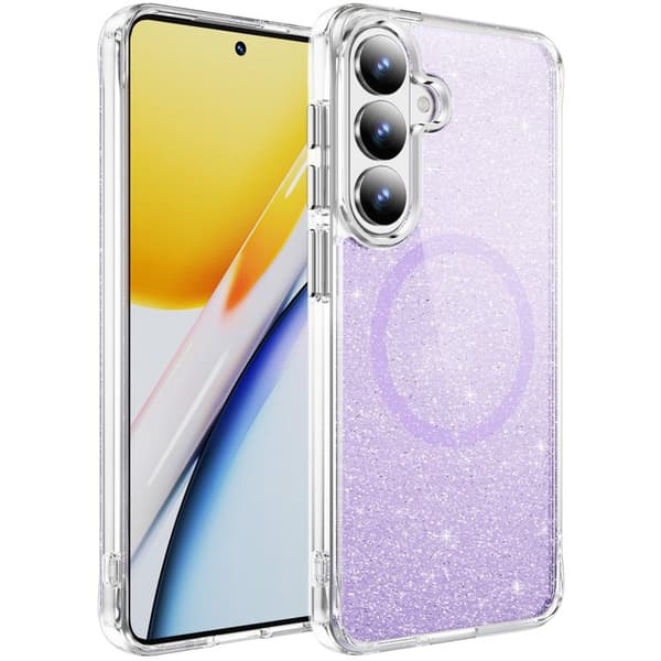 Mobilskal för Samsung Galaxy S26 Plus Glitter Magnetiskt PC + TPU - Lila