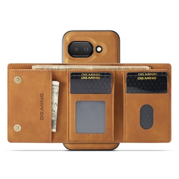 DG.MING M1 Series Mobilskal till Google Pixel 9a Kickstand PU - Brun