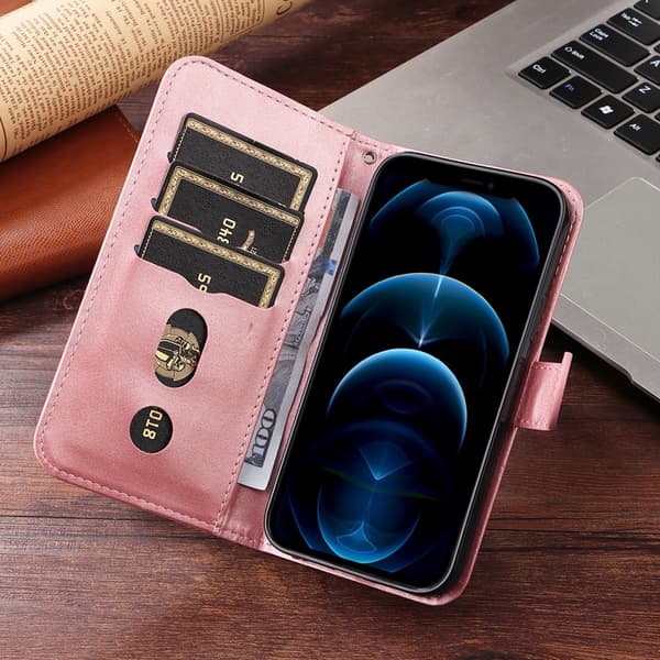 OnePlus 15 5G Plånboksfodral Zipper Pocket Konstläder - Rosa Rosa