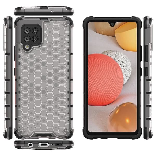 Honeycomb Armor Bumper Skal Galaxy A42 5g - Transparent Transparent