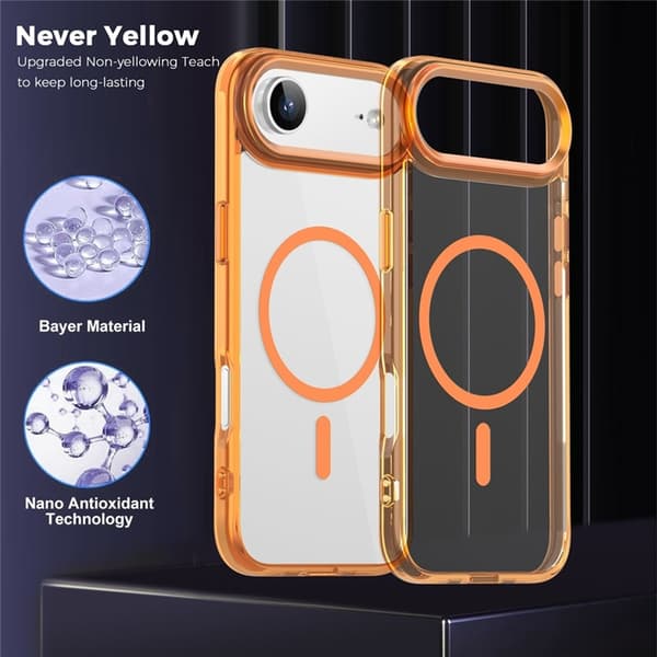 Mobilskal till iPhone Air MagSafe TPU+PC Transparent - Orange Orange