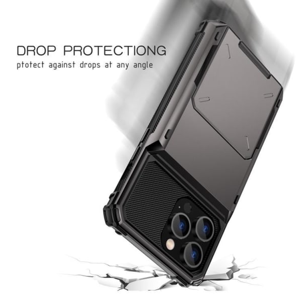 iPhone 14 Pro Cover Kortholder Flip - Sort