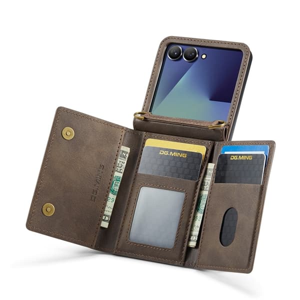 DG.MING Mobilskal till Galaxy Z Flip 7 RFID-Skydd M5 - Brun Brun