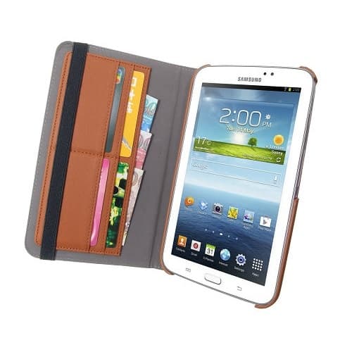 Denim roterende rustningsetui til Samsung Galaxy Tab 3 7.0 (brun) Brown