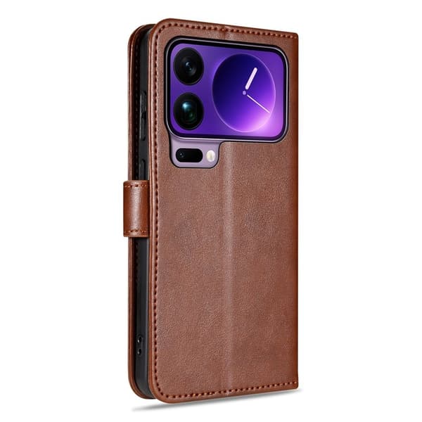 AZNS Xiaomi 17 Pro Max Plånboksfodral Anti-Scratch Konstläder - Brun