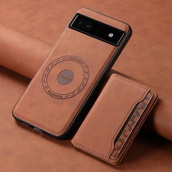 DENIOR D13 Google Pixel 6a Kickstand Fodral PU+PC+TPU Brun