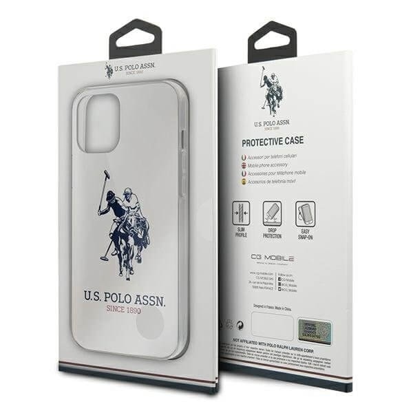U.S. Polo Assn. Shiny iPhone 12 Pro Max Skal Stor Loga Vit Vit