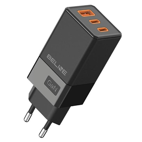 Beline Vægoplader 2x USB-C Til USB-A - Sort Black