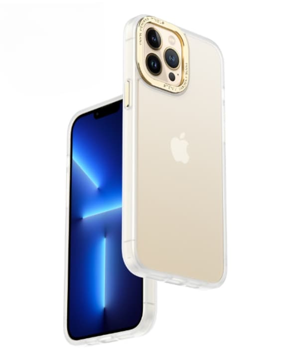 iPhone 14 Pro Skal Kameraram i Aluminiumlegering - Vit Guld Vit