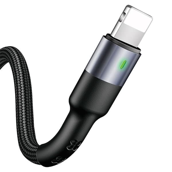 USAMS U26 Lightning Kabel flätad set 1 m SJ311IP01 - Svart