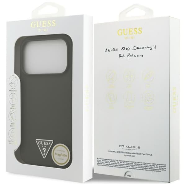 Guess Mobilskal till iPhone 17 Pro MagSafe Silikon Triangle Logo - Khaki Grön