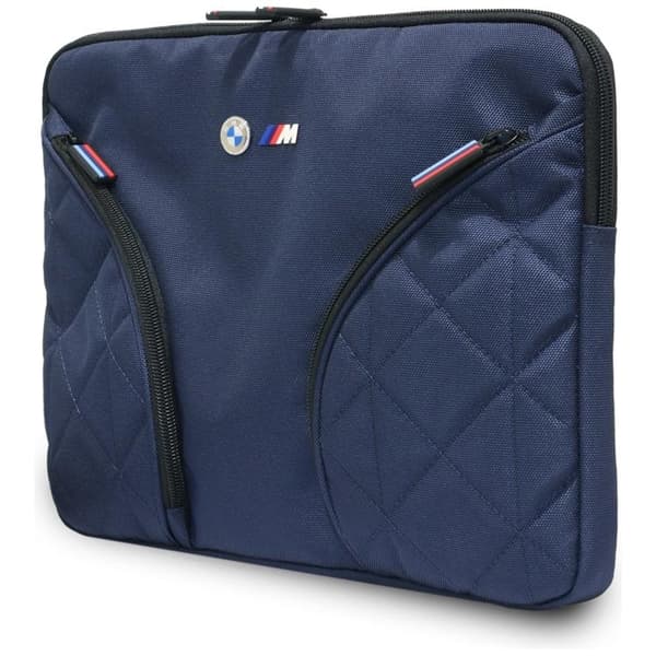 BMW Datorfodral 14" Nylon Pockets & Metal Logo - Navy Blå