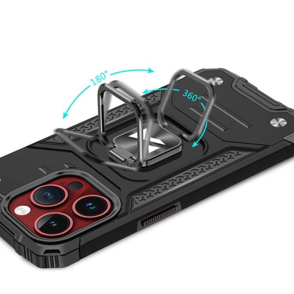 Wozinsky iPhone 15 Pro Mobil Taske Ring Holder - Sort
