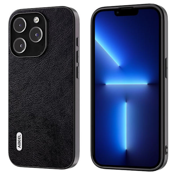 ABEEL Mobilskal till iPhone 13 Pro Max Drop-Proof PU Läder Svart