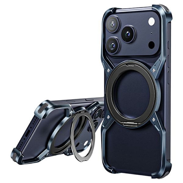 Mobilskal till iPhone 17 Pro Max Bumper Frameless Kickstand - Blå Blå