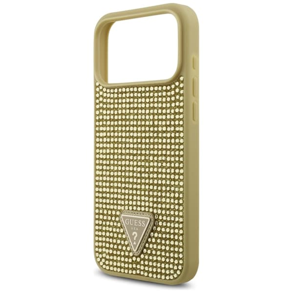 Guess Mobilskal till iPhone 17 Pro Rhinestone Triangle Logo - Guld Guld