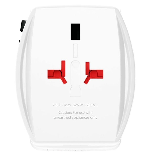 SKROSS World Adapter USB-A/USB-C - Vit