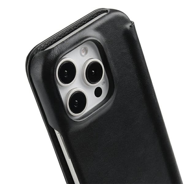 MELKCO Mobilskal till iPhone 16 Pro Max Äkta Läder Svart