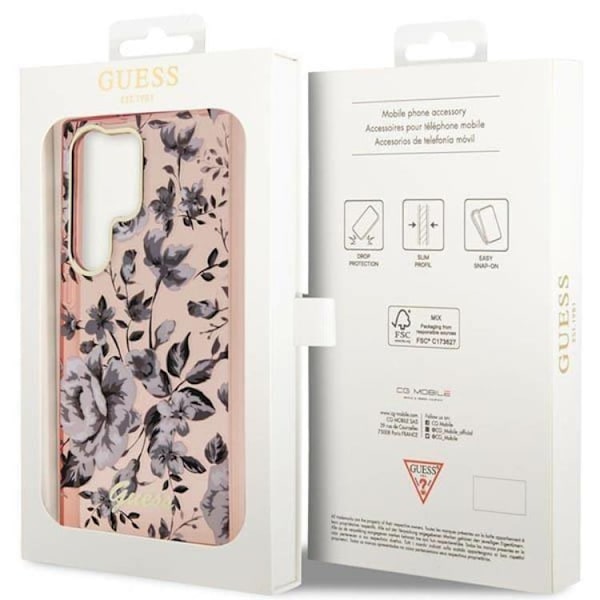 Guess Galaxy S23 Ultra Mobilskal Flower Collection - Rosa