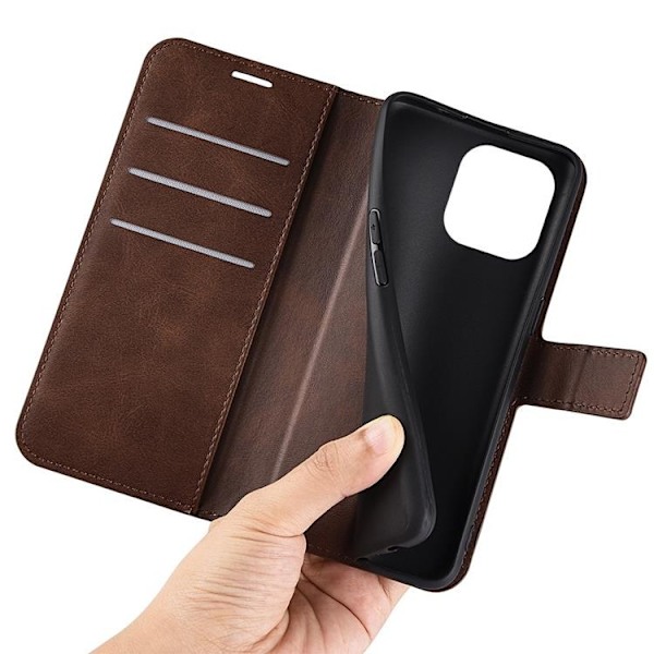 Flip Folio iPhone 14 Pro Max Plånboksfodral - Mörkbrun