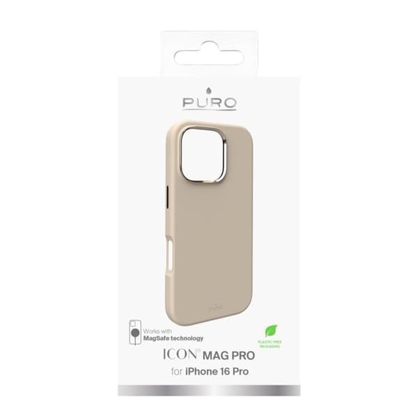 Puro Mobilskal till iPhone 16 Pro Magsafe Icon Pro Silikon - Beige Beige