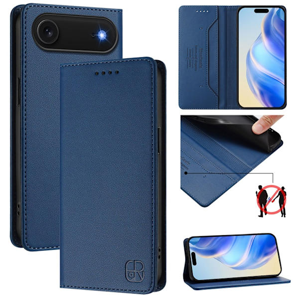 RINACASIS iPhone Air Plånboksfodral RC01 RFID - Mörkblå Blå