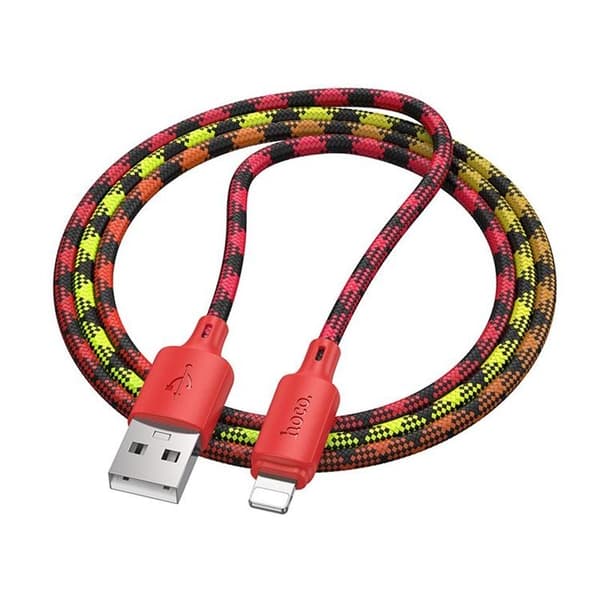 HOCO USB-A til Lightning Kabel 2.4A 1m Nylon X116 - Gradient Rød Röd