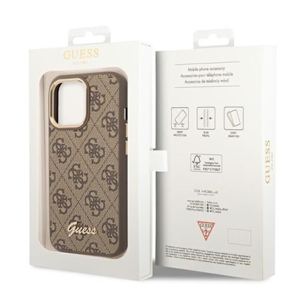 GUESS iPhone 14 Pro Max Skal Vintage Gold Logo - Brun