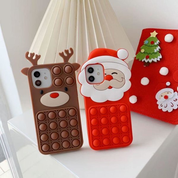 Reindeer Pop It Silicone Skal iPhone X / XS - Brun Brun