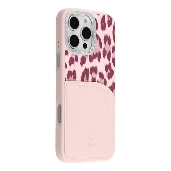 JAUCASE Mobilskal till iPhone 16 Pro Max MagSafe korthållare - Rosa Rosa