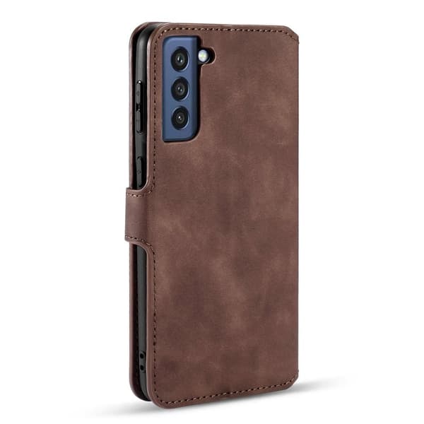 DG.MING Retro KonstläderPlånboksfodral Samsung Galaxy S21 FE - Brun