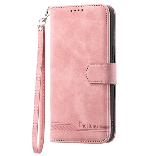DIERFENG DF-03 Flip Plånboksfodral för Google Pixel 9 Pro - Äkta läder - Rosa