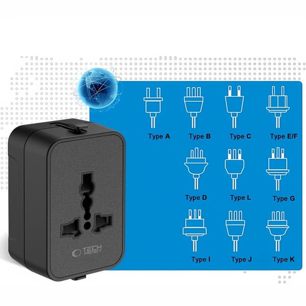 Tech-Protect Reseadapter EU/UK/US/AU TA300 - Svart Svart