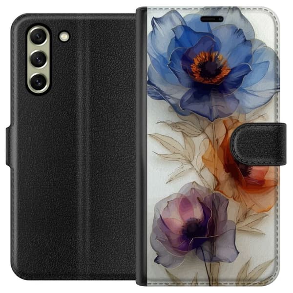 Pung Taske til Samsung Galaxy S21 FE 5G med silkeblomster
