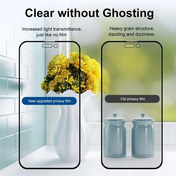 [10-Pack Bulk] iPhone 14 Pro Max Härdat Glas Skärmskydd Privacy Svart
