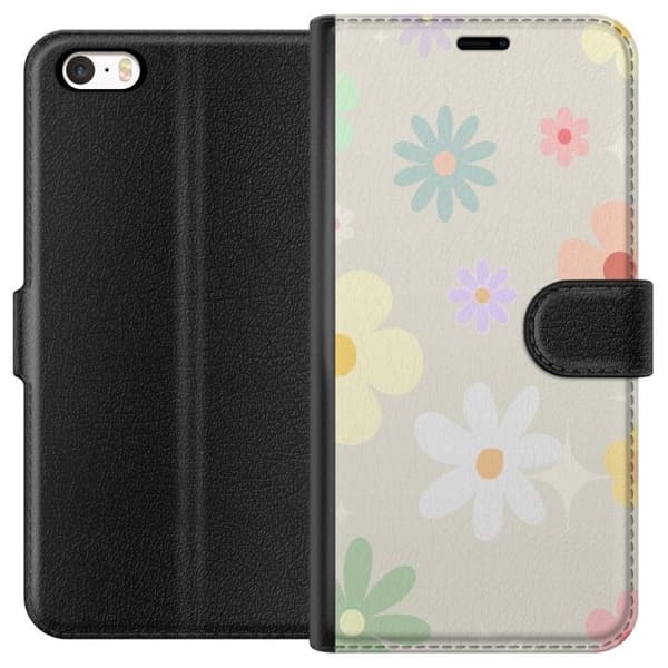 Plånboksfodral till Apple iPhone 5 med fejdande blommor