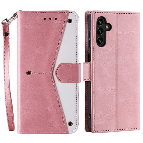 Plånboksfodral för Samsung Galaxy S26 Konstläder med handledsrem - Roséguld