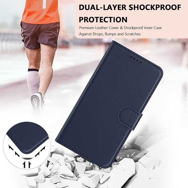 iPhone 17 Pro Max Plånboksfodral Anti Drop - Blå Blå